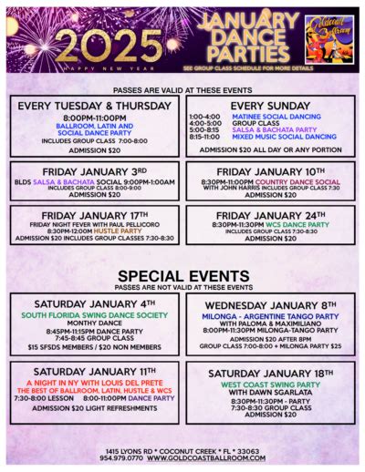 Goldcoast Ballroom Event Center Schedule This Month