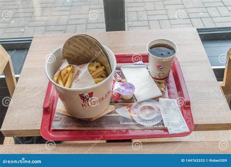 Bucket Of Classic Kfc And Pepsi For Drink Editorial Stock Photo Image