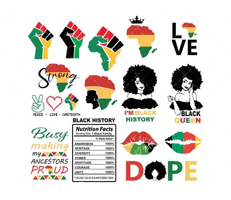 Black History Month Svg Bundle Png Pdf Black Woman Svg Juneteenth Svg