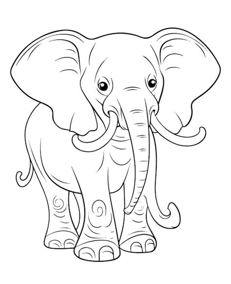 Coloriage De Dessin Animé Bébé éléphant Vector Illustration Pour