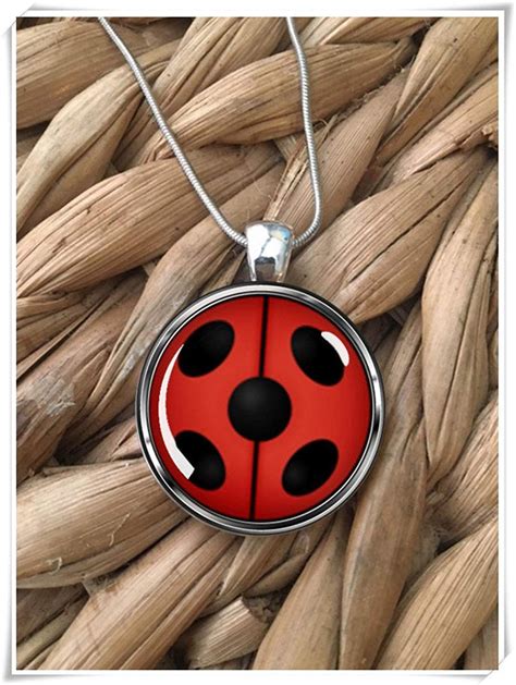 Miraculous Ladybug Pendant Necklace Dome Glass Jewelry Pure Handmade