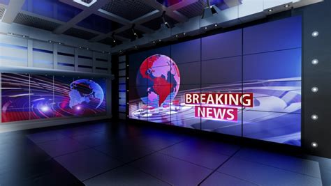 3d Virtual Tv Studio News Stock Footage Video 100 Royalty Free