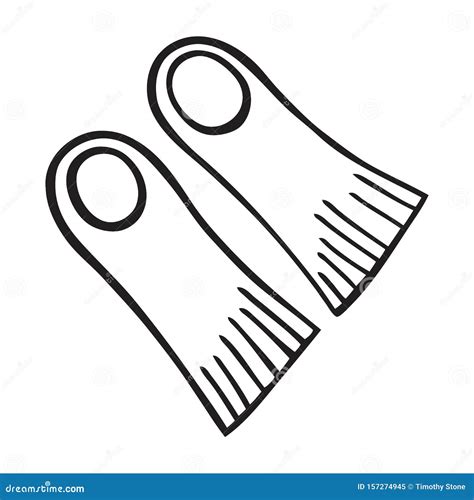 Flippers Icon Flipper Vector Icons Black Flippers Icons