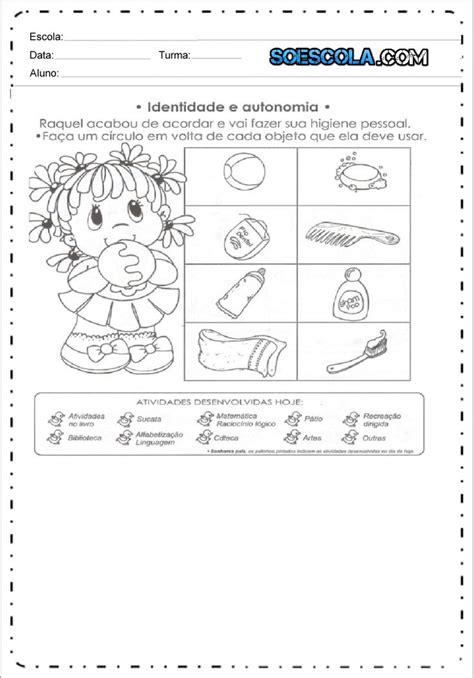 Atividades identidade e autonomia para Educação Infantil Identidade e