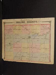 Kansas Saline County Map 1884 L9#90 | eBay