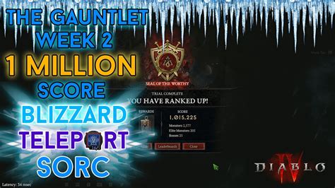 Diablo 4 1 Million Score Gauntlet Blizzard Sorcerer Clear Season 3