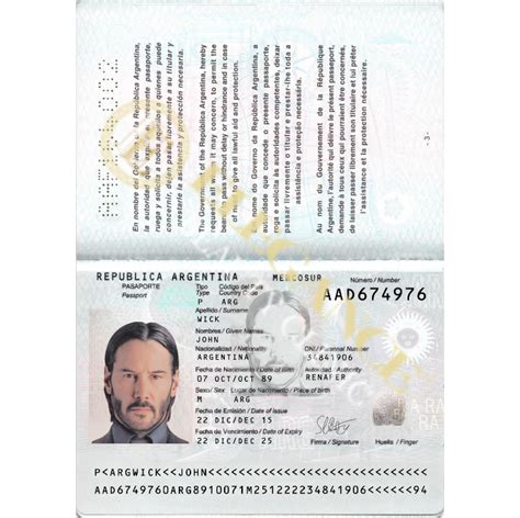 Argentina Passport Fake Photoshop Template Editable