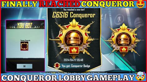 😱 Finally I Reached Conqueror In Bgmi C6s16 🤩💯 Conqueror Lobby