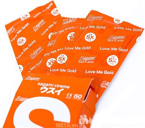Bao cao su Sagami Love Me Gold Orange (hộp 10 chiếc) - META.vn