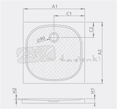 Radaway ZANTOS C 800x800x32mm brodzik konglomeratowy kwadratowy płytki