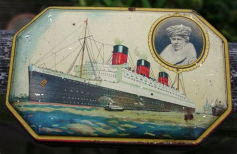 Lovely Rms Queen Mary Toffee Tin With Picture Of Ship And Etsy Uk