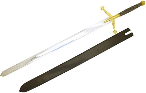 Medieval Warrior Fantasy Claymore Sword With Black Leather Sheath Ebay