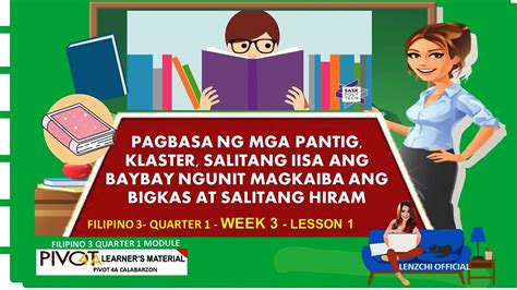 FILIPINO 3 SALITANG IISA ANG BAYBAY NGUNIT MAGKAIBA ANG BIGKAS AT