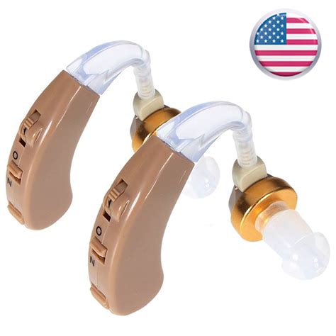 2pcs Of Digital Hearing Aid Aids Kit Behind The Ear Bte Sound Voice Amplifier Ebay