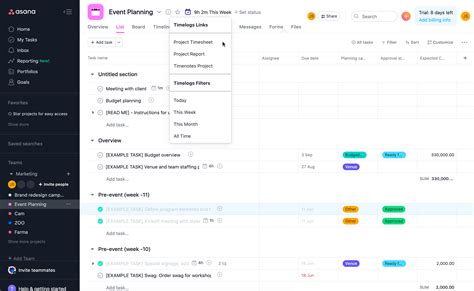 Timenotes Asana Time Tracking