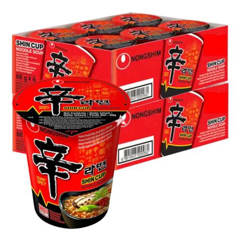 Nongshim Shin Cup Pot Noodle Ramen Nong Shim Spicy Instant Noodles 68g