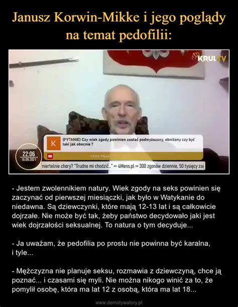 Janusz Korwin Mikke i jego poglądy na temat pedofilii Demotywatory pl