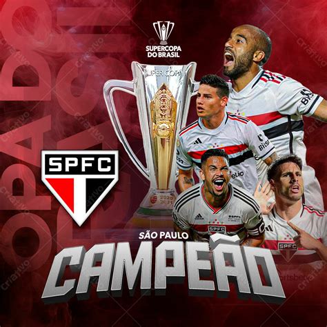 Supercopa são paulo campeão futebol psd editável download