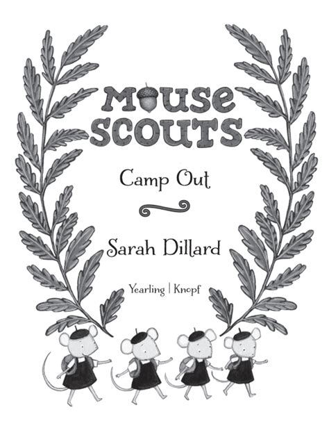 Mouse Scouts Camp Out Author Sarah Dillard Random House Childrens