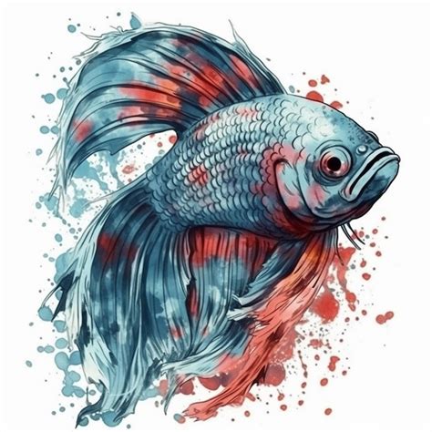 Premium Photo | Watercolor painting of beautiful betta fish