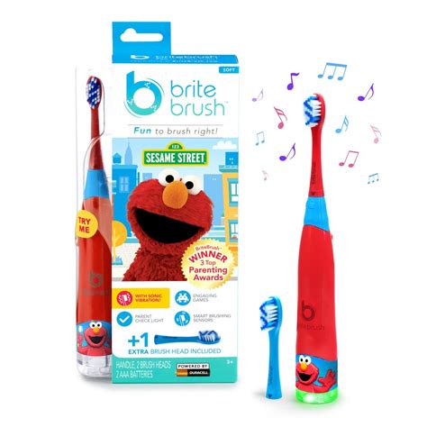 BriteBrush Kids Toothbrush with Elmo - Makes it Fun to Brush Right with ...