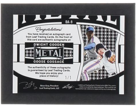 Dwight Gooden Goose Gossage Leaf Metal Dual Autographs Red Mojo