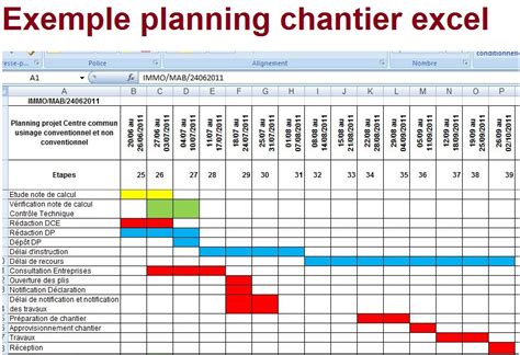 Exemple De Gestion De Planning Chantier Excel Cours G Nie Civil