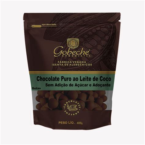 Gotas Chocolate ao Leite de Coco Gobeche Sem Açúcar e Sem Adoçante 400g