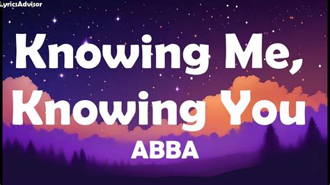 Abba Knowing Me Knowing You Lyrics Youtube