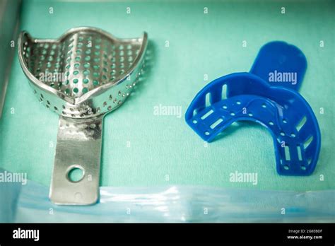 Plastic And Steel Mold For Alginate Dental Impressions Stock Photo Alamy