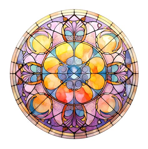 Premium Vector Stained Glass Window Watercolor Clipart Vector