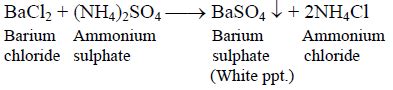 Barium chloride on reacting with ammonium sulphate forms barium ...