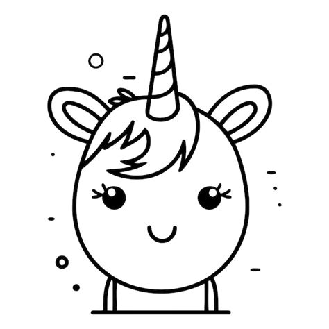 Cute Cartoon Unicorn Isolated On White Background Vector Illustration