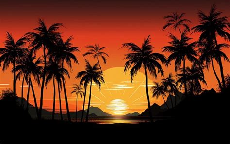 Premium Photo Silhouettes Of Palm Trees