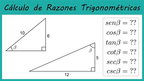 CÓMO HALLAR LAS 6 RAZONES TRIGONOMÉTRICAS EN UN TRIÁNGULO RECTÁNGULO