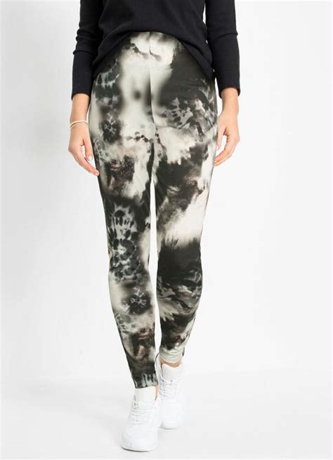 Calça Legging Tie Dye Preto Branco bonprix