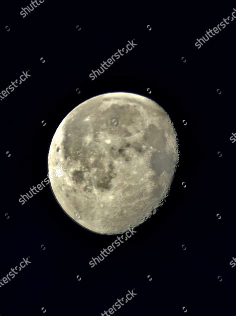 Waning Gibbous Moons Craters Visible Daybreak Editorial Stock Photo ...