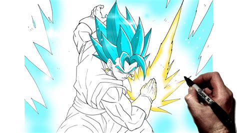 How To Draw Ultra Vegito Blue Step By Step Dragon Ball Youtube