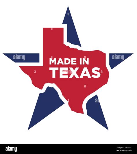 Made In Texas Star Logo Red And Blue Icon Symbol Vector Isolated On