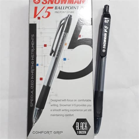 Jual Pulpen Pen Snowman V5 0 7mm Hitam 1 Pak Isi 12 Pcs Shopee