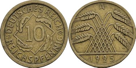 Deutsches Reich 10 Reichspfennig 1925 A Ss MA Shops