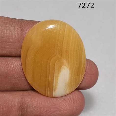 Natural Yellow Banded Agate Gemstone Banded Agate Cabochon Etsy