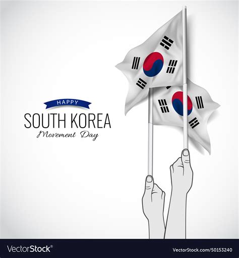 March St Movement Day In The South Korea Vector Image