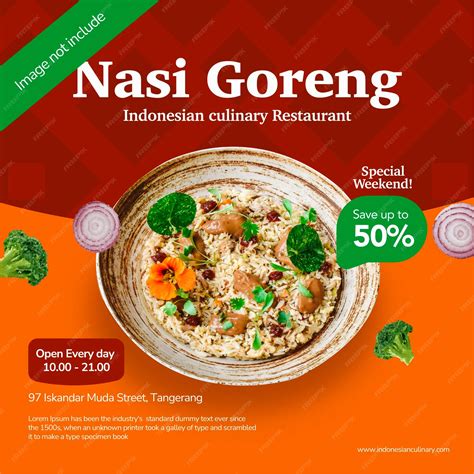 Poster De Nasi Goreng Socmed 1 Vetor Premium