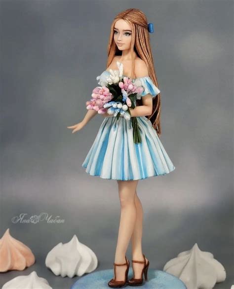 Pin By Toni Brack On A Clay Cup Polymer Clay Dolls Barbie Dress Cake