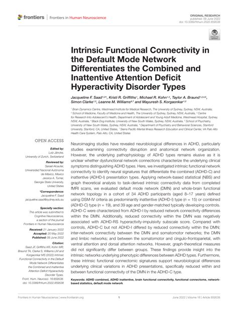 Pdf Intrinsic Functional Connectivity In The Default Mode Network