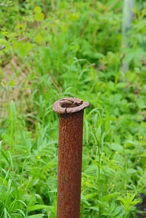 Fondo Tubo De Hierro Con Estructura De Cara Aplanada Oxidado Corroer