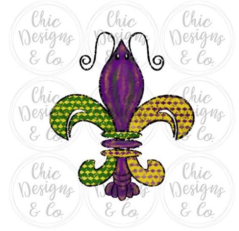 Crawfish Fleur De Lis Digital File Png Files Digital Files Etsy