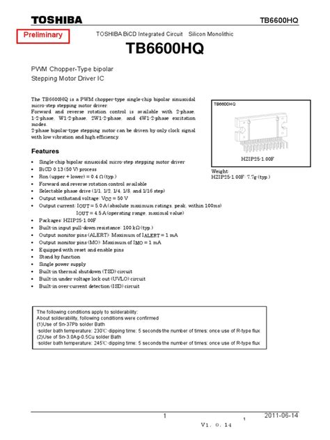 Tb6600 Datasheet Pdf Power Supply Reliability Engineering