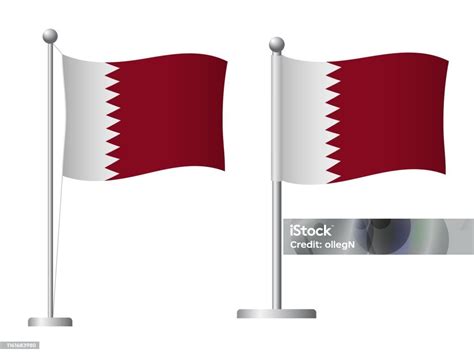 Bendera Qatar Pada Ikon Tiang Ilustrasi Stok Unduh Gambar Sekarang